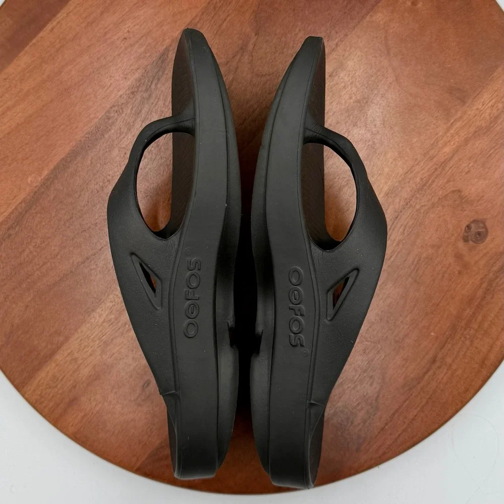 OOFOS OOriginal Black Recovery Thong Sandal Comfort Orthotic‎ Flip Flop M9/W11